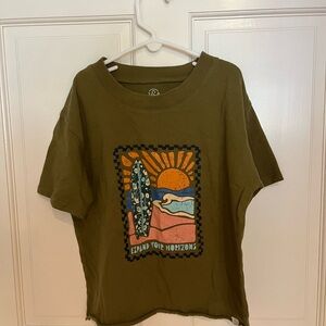 Nordstrom T & B girls extra large (10/12) olive green t-shirt.